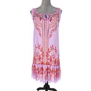 Floreat Dress Womens 8 Lavender Silk Ruffle Hem Camisole Lining Anthropologie